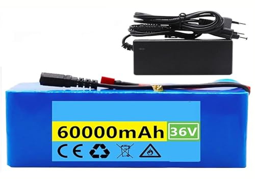 36V 60Ah E-Bike Akku 36V 10S3P Elektrofahrrad Batterie Wasserdichter PVC-Akku Eingebauter BMS Mit 42V Ladegerät Für 200W 350W 500W 800W 1000W Motoren