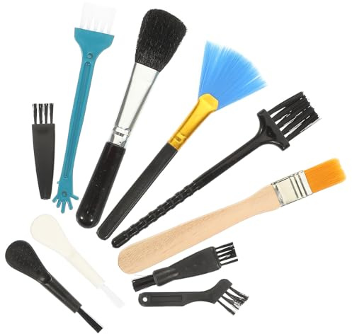 BUGUUYO Kit de Limpieza para Teclado y Dispositivos Electrónicos 10 Cepillos de Cerdas Suaves de Pa y PP para Eliminar Polvo y Estática en Áreas de Embalaje y Lavado