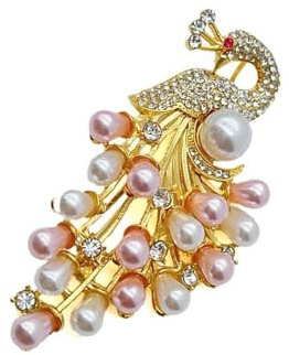 Elegante Pfauen-Brosche für Damen, Strass und Perlen, modisches Accessoire für Hochzeiten und Geburtstage, einzigartige Designs