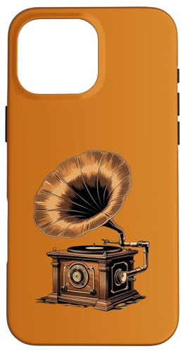 Custodia per iPhone 16 Pro Max Grammofono Vintage Gramophone, Antico