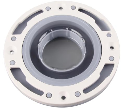 Kit de reparación de brida de inodoro con tornillos, junta de anillo de inodoro de silicona ABS Kit de reemplazo de junta de goma universal gris para manguera de desagüe