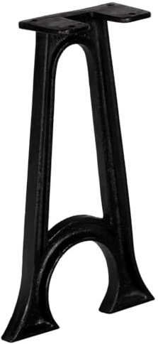 Plumbpyr 2 gambe per panca a forma di A, in robusta ghisa con piede curvo, 25 x 41 cm, stile industriale, gambe stabili per mobili per tavolo da pranzo, tavolino da caffè, scrivania, facile da montare
