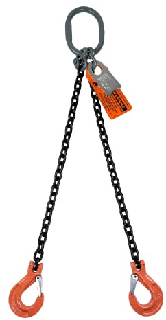 Advantage Rigging - Chain Sling - 5/8 x 5' Double Leg with Sling Hooks - Grade 100