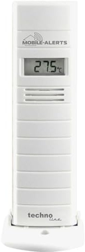 Technoline Mobile Alerts Zusatzsensor MA 10200 - Thermo - Hygro-Sensor mit Datenübertragung auf das Smartphone, mit Alexa kompatibel, Temperatur- und Luftfeuchteüberwachung, 9 x 7 x 18 cm