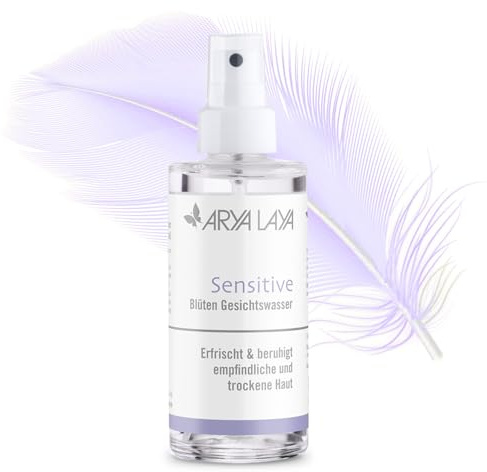 ARYA LAYA Sensitive Blüten Gesichtswasser, 100 ml | Mildes Tonic ohne Alkohol, erfrischt & beruhigt empfindliche & trockene Haut, verfeinert die Poren, vegan