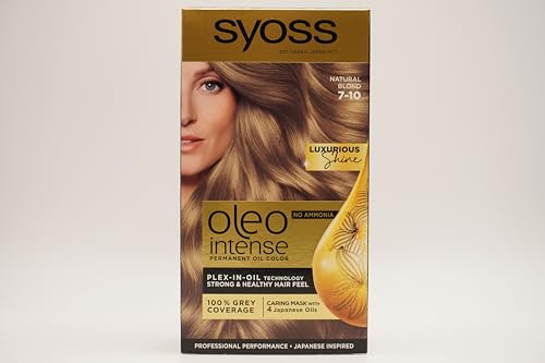 Syoss Oleo Intense Haarfarbe, 100 % reine Öle, 0 % Amoniak, 7-10, Naturblond