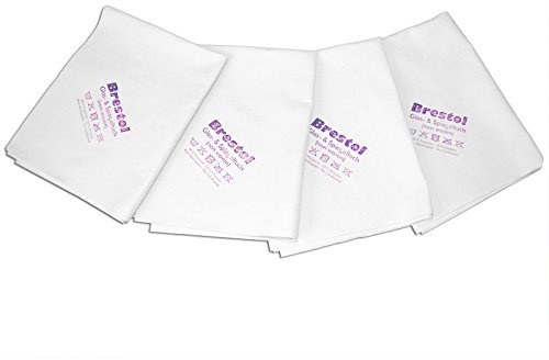 Glas- & Spiegeltuch non woven weiss 4er Set 40 x 50 cm, 120 g/m², Glastuch Mikrofaser Brillentuch Tablet IPAD Fenstertuch streifenfrei fusselfrei Brillenputztuch