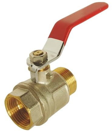 SOMATHERM FOR YOU, Vanne à sphère mâle/femelle 26/34, poignée plate réversible, passage intégral pour débit optimal, étanchéité renforcée, corps en laiton, 30 bars, -5°C à +90°C