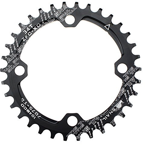 CYSKY 34T Narrow Wide Chainring 104 BCD Bike Single Chainring with 9 10 11 Speed for Road Bike Mountain Bike BMX MTB (34T)