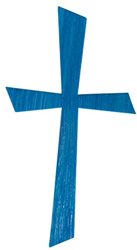 Rayher 31612374 Wachsmotiv Kreuz, azurblau, 10,5 x 5,5 cm, 1 Stück, zum Gestalten von Kerzen (Firmung, Konfirmation, Taufe, Hochzeit etc.)
