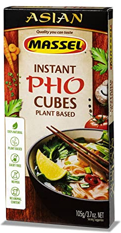 Massel Cubes asiatiques, cubes de bouillon instantanés à base de plantes et sans gluten, saveur Pho, 6 x 105 g