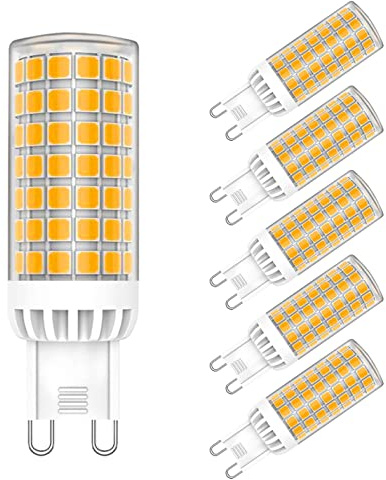 MAYCOLOR G9 9W Energiesparlampe Ersetzt 75W, 750 Lumen, Warmweiß 3000K, Leuchtmittel Ideal für Kronleuchte Wandlampe Tischlampe Nicht-dimmbar 5er Pack