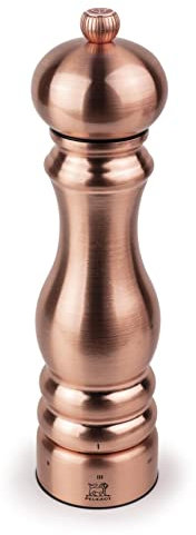 PEUGEOT - Salzmühle Paris Chef u‘Select 22 cm + Steinsalz - Aus Edelstahl - 6 voreingestellte Mahlgrade - Kupferfarben