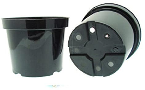 UK GROW 20L x 10 Black Plastic plant pot 20L PACK OF 10 Round Perfect for seedlings trees vegetables Outdoor Garden Round Nursery Herb Flower Planters (10 x 20L)