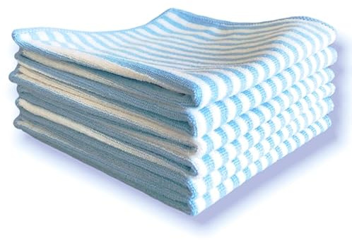 Reinwelt Microfaser Spültuch Streifenhörnchen ca. 30x30 cm, 6er Set in blau