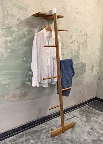 TIDYBOY Stummer Diener aus Holz, Design Kleiderleiter, Herrendiener & Modern Stiller Diener für Damen und Herren, Dekoleiter, Kleiderständer, Schlafzimmer Möbel & Kleiderablage Handgemacht (Geölt)