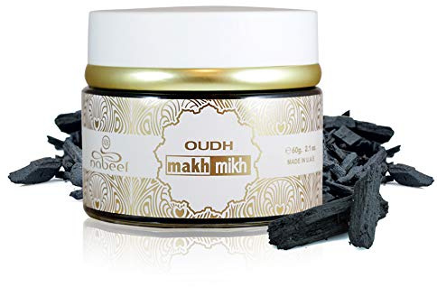 Oudh Makh Mikh Incense Bakhoor 60g – Luxury Scented Woodchips with JRose Trolley Coin Keychain – Orange, Rose, Musk, Saffron & Vanilla Notes – Long Lasting Arabic Fragrance
