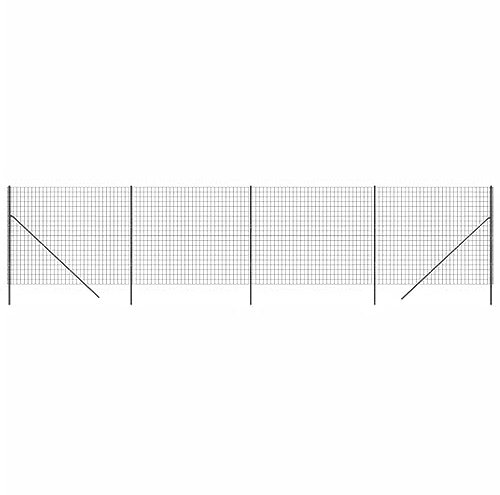 vidaXL Clôture en Treillis Métallique, Panneau de Clôture Décoratif, Barrière de Protection Jardin Patio Extérieur, Anthracite 1,4x10 m
