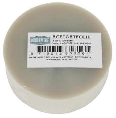 BrandNewCake® Acetaatfolie Rolle - Perfekte Backhilfe - 4 cm x 100 m - Ideal für Torten und Desserts