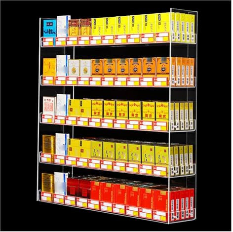 LXBAMKEA Acrylic Cigarette Display Rack, Clear Cigarette Display Case Organizer Holder, Market Retail Store Supermarket Cabinet, Cigarettes Storage Organizer Holder(24.21x5.12x25.20in/61.5x13x64CM)