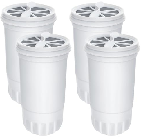 Replacement Water Filter Cartridges Compatible with ZeroWater Filter Jug for ZeroWater 5 Stage Filter Pitchers Reduces TDS, Fluoride, Chlorine, Lead Zero Water Filters (4 Pack)