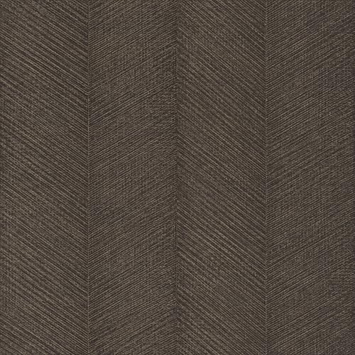 Rasch Tapete 720327 - Braune Vliestapete mit Fischgrät-Muster - Grau Silber Metallic