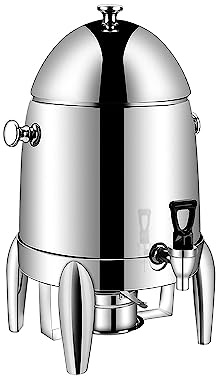 Heavy-Duty Urn Boiler with Leak Free Faucet and Fuel HoldersBeverage Dispenser Commercial Beverage Coffee Chafer Urn for Hot & Cold Drinks (Size : Stainless Steel)