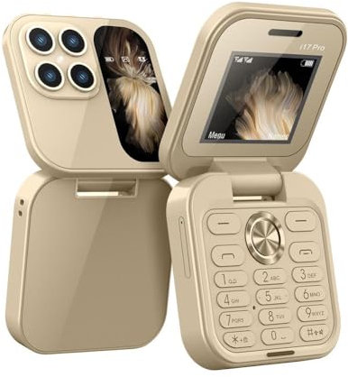 2024 New I17pro Mini Flip Phone Keypad Non-smartphone Elderly Phone 2G Network Radio FM Phone Dial Multilingual Foldable Speed elderly flip Flip tmobile Phone, tmobile Flip Display display Mob