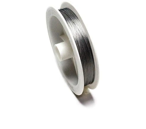 Stahlseil 100 m silberner 0,3 mm Stahldraht, handgefertigte Schnur zur Herstellung von Schmuck, Armbändern und Halsketten Drahtseil