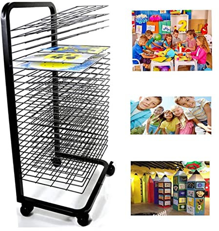 Kunst-Trockenständer für Studios und Klassenzimmer, mobiles Malerei-Trockengestell mit Metall-Stahldraht-Regalen, ideal für Malerei, Handwerk, Kunstwerke und Leinwand-Aufbewahrung,