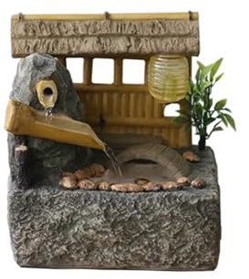Fontana decorativa da tavolo, Giardino roccioso rurale, Decorazione con acqua corrente, Fontana circolare, Vista sull'acqua, Soggiorno, Casa, Distributore d'acqua da tavolo,per il relax a casa