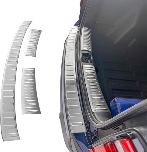 RECAMBO Ladekantenschutz Set Edelstahl kompatibel für SsangYong Torres | BJ ab 2022 - matt gebürstet mit Textur - Styling und Schutz für die Stoßstange