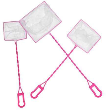 Yardwe 3 STK quadratisches Aquarium Kescher zum Angeln Korb Tank großes Fischernetz Netze Aquarium Fischernetz Feinmaschiges Fischernetz fischnetz Aquarium-Fischernetz Fisch Kescher Rosa