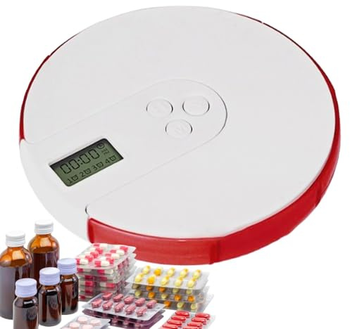 Macchina per distributore di pillole, distributore di pillole con allarme | Scatola di archiviazione di tablet di 7 giorni, display digitale di grandi dimensioni
