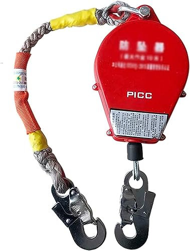 Self Retracting Lifeline Safety Lanyard, Heavy-Duty Fall Arrest System with External Shock Absorber for Construction and Mining