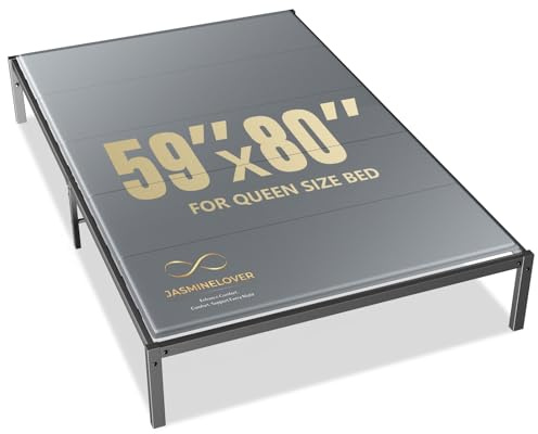 JASMINELOVER Bunkie Board Queen Size,Bed Boards for Under Mattress - Heavy Duty Reinforced Wood Support Board with Anti-Sag Design, Fits Metal Frames/Platform Beds/Sleeper Sofas