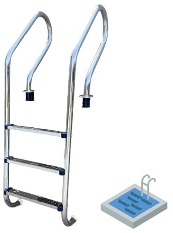 Échelle De Piscine, Échelle Légère 2/3 Marches, Piscine Intérieure/extérieure, Capacité De Charge 250 Kg(3steps)