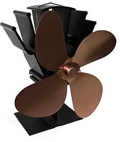 Ventilador de 4 aspas para estufas alimentadas por calor, chimenea, leña, para el hogar, eficiente distribución del calor, 8 colores opcionales