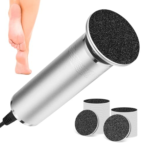 Lima Eléctrica Para Pies, Pedicura Profesional Quita Durezas Electrico, Aparato de Pedicura Eliminar de Callos, Pulidor de Callos Cuidado Talon para Secos y Agrietados Talones con 60 Papel De Lija