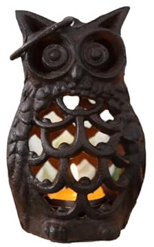 Tischdekoration, Vintage-Stil, Gusseisen, Eulen-Kerzenhalter, Antik-Bronze, Tier-Hänge-Kandelaber, Tafelaufsatz für Tischdekorationen, Kerze, neues Hausgeschenk