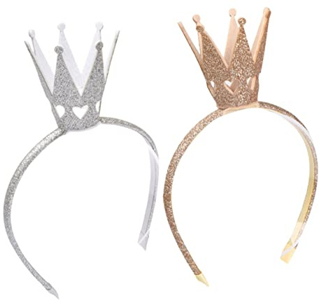 Cerchietto Corona Tridimensionale per Bambine 2 Pezzi | Non Tessuto e Plastica Abs, Leggero e Confortevole, per Feste in Maschera e Compleanno