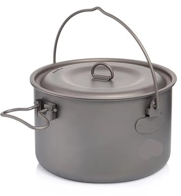 Camping Geschirr Titan Kochgeschirr Set Tourismus Kessel Outdoor Kochen Topf Braten Pan Picknick Küche Wandern Trekking(1300ML Titanium Pot)