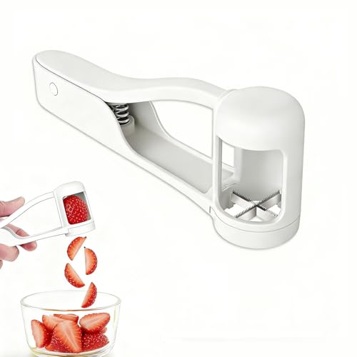Grape Cutter Fruit Slicer Grape Cutter for Toddlers Stainless Steel Quarter Grape Slicer Tool Quick Fruit Cutter Safe Ergonomic Non-Slip Handls for Cherry Tomatoes Strawberries Kitchen Gadgets Salad