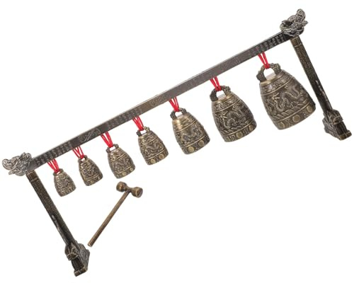 Toyvian Chinesisches Einlagiges Schlaginstrument aus Zinklegierung Glockeninstrument Antiker Vintage Stil mit Klaren Melodischen Klängen zur Büro und Heimdekoration