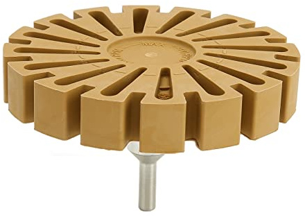 4in Rubber Eraser Wheel for Electric Hand Drill, Soft Decal Remover with Rounded Fan Blade Design, 100mm Grinding Wheel for Car RV Boat Paint Safe Sticker Removal