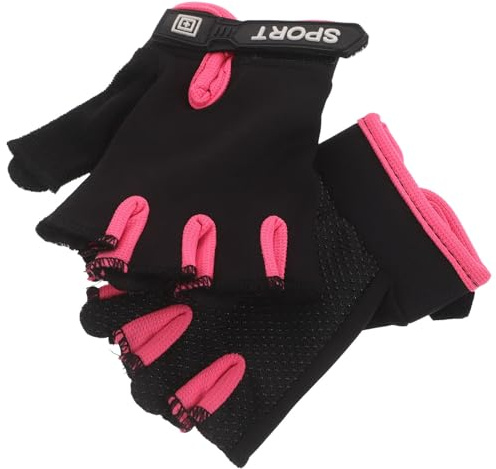TOYANDONA Guanti Mezze Dita da Ciclismo e Sport All’aperto, Guanti Antiscivolo Imbottitura Protettiva, Traspiranti e Resistenti All’usura, per Corsa, Pattinaggio e Equitazione, Colore