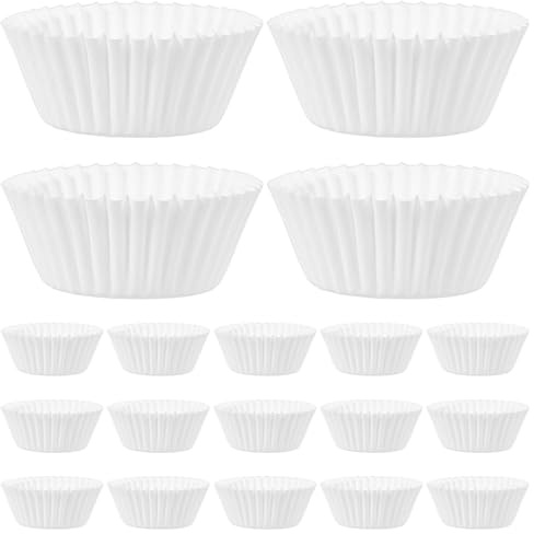PERSELOSO 1000 Piezas de Tazas para Cupcakes de Papel Blanco, Moldes para Hornear Resistentes Olor, Capacillos Vacíos para Repostería, Ideales para Pastelerías y Cocina Doméstica