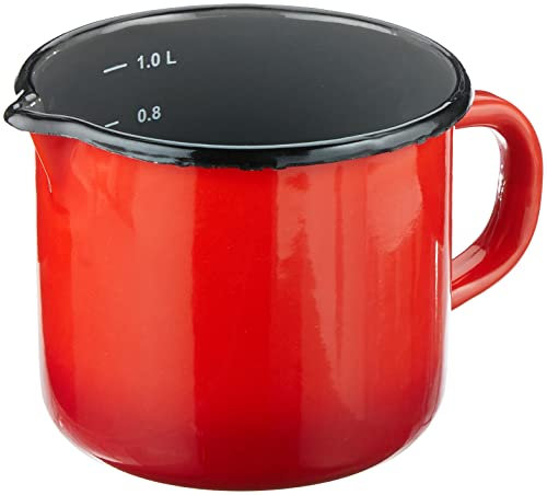 Krüger 17012 RO Rom Pot á Lait avec Bec Émail Rouge 12 cm