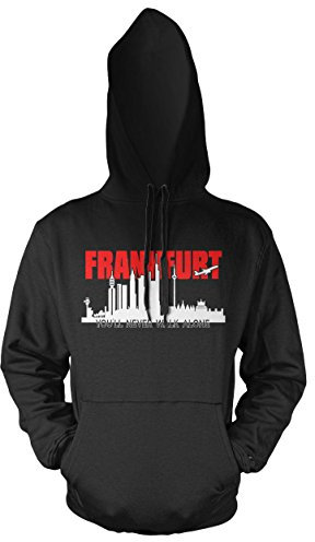 Frankfurt Skyline Kapuzenpullover | Hessen | Fussball | Männer | Herrn | am Main | Hemd | Ultras | Fanshirt | Trikot (L)
