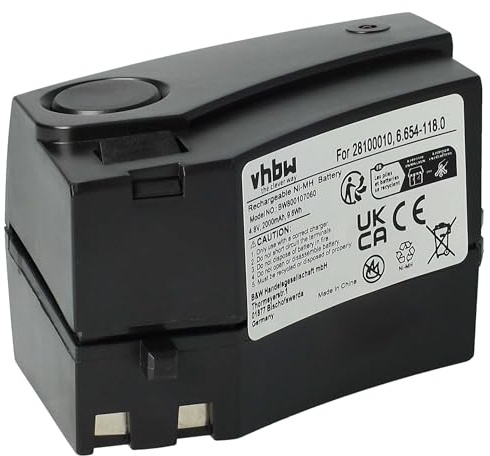 vhbw 1x Akku kompatibel mit Kärcher K55 Pet, K55 Pet Plus Staubsauger Schwarz (2000 mAh, 4,8 V, NiMH)